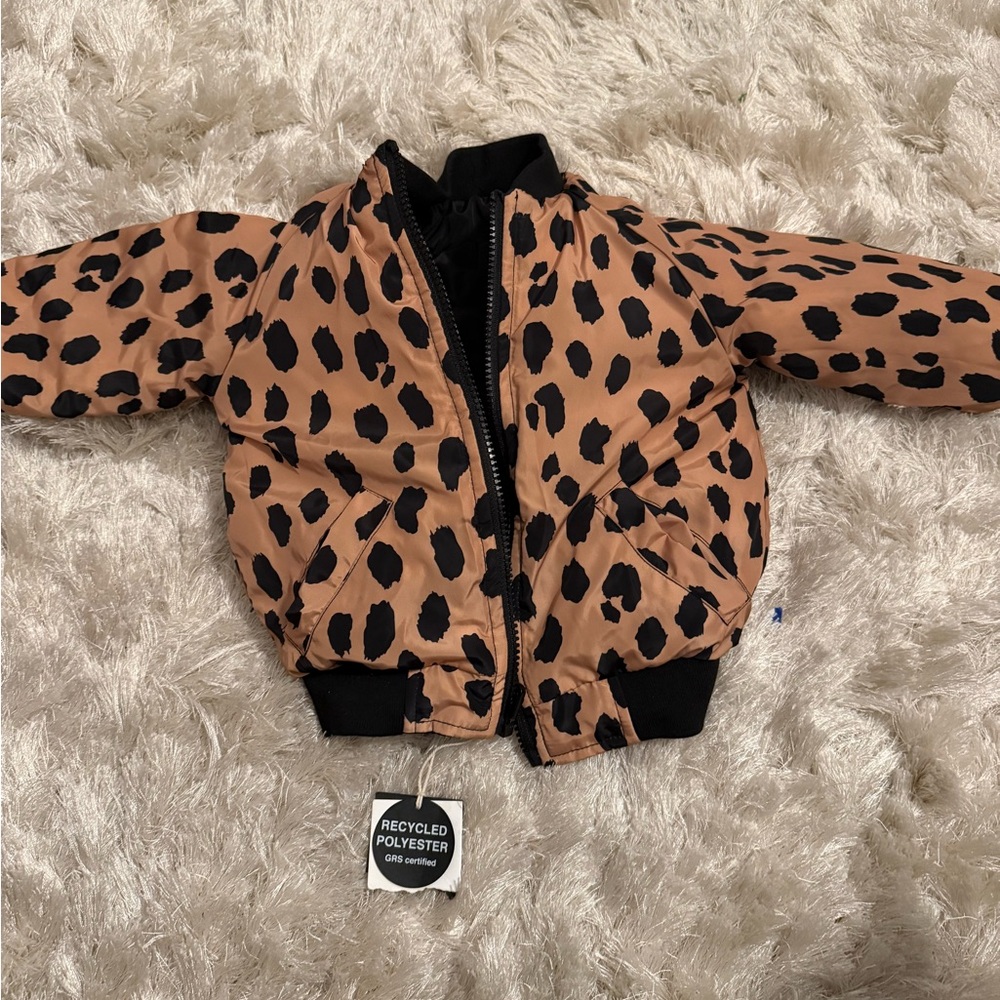 Appaman Leopard Print Kids Jacket - Brown and Black